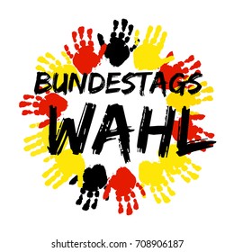 German flag paint brush strokes, german federal election. Bundestagswahl