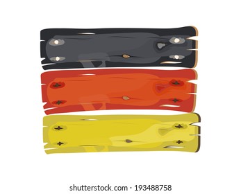 German flag painted on wooden planks isolated on white vector illustration