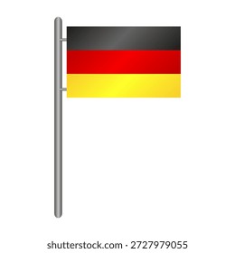 Bandeira alemã com vara ilustrada em vetor