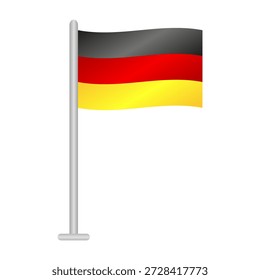 Bandeira alemã com vara ilustrada em vetor