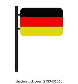 Bandeira alemã com vara ilustrada em vetor