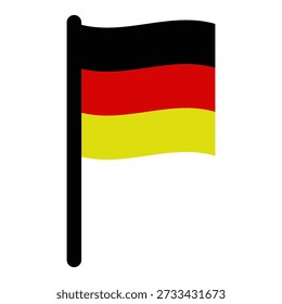Bandeira alemã com vara ilustrada em vetor