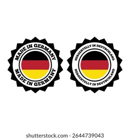 Etiquetas de produtos com bandeira alemã - feitas na Alemanha e Ícones da Alemanha