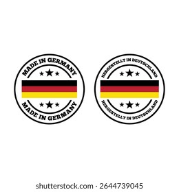 Etiquetas de produtos com bandeira alemã - feitas na Alemanha e Ícones da Alemanha