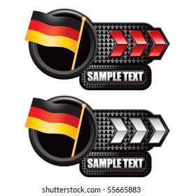 german flag red and white arrow nameplates