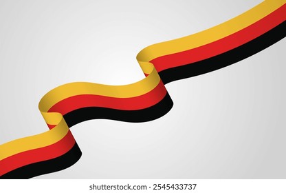 German flag ribbon curved isolated on white background with text area. Vector EPS10