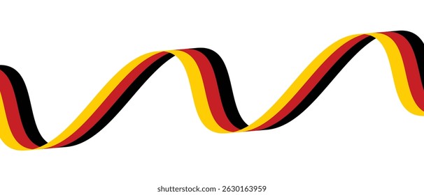 German Flag Ribbon Design, Perfect for Patriotic Themes. German flag ribbon waving.