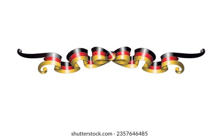 German flag ribbon illustrated with the argentine style drawing of Fileteado Porteño technic	