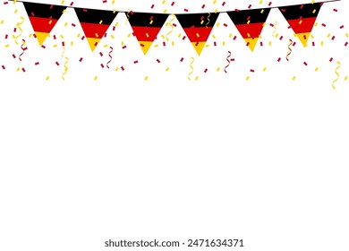 German flag set bunting vector. Flag triangle shape elements  on white background.