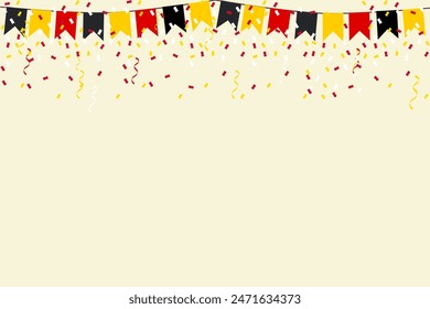 German flag set bunting vector. Flag triangle shape elements  on white background.