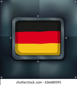 Deutsche Flagge auf metallischem Hintergrund