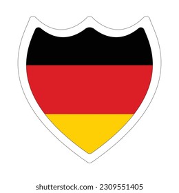 German flag in shape. Flag of Germany in shape. 