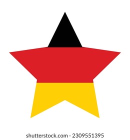 German flag in shape. Flag of Germany in star shape. 