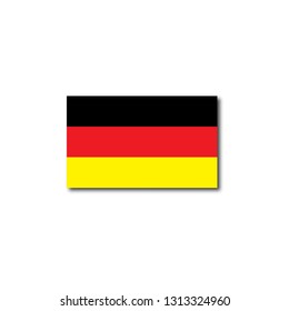 German flag. Simple vector German flag  with shadow