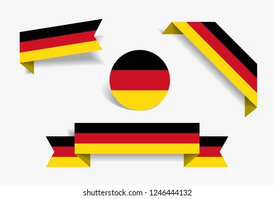 German flag stickers and labels set. Vector illustration.