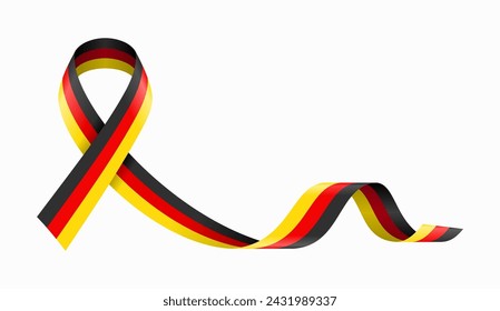 German flag stripe ribbon wavy background layout. Vector illustration.