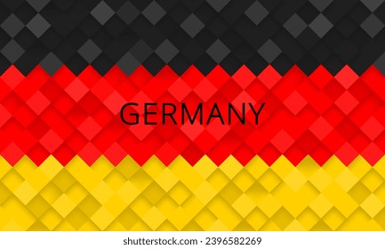 Deutsche Flagge strukturierter Hintergrund. Prüfmuster Flagge Deutschlands aus 3D Würfeln. Mosaikmuster aus Ziegeln oder Dachziegeln