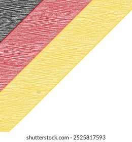 German flag. German Unity Day (Tag Der Deutschen Einheit) October 3. Scribble style Germany flag vector background. Poster, card, banner. Copy space.