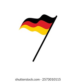 german flag vector design waving on a pole	
