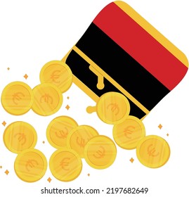 German Flag Vector Hand Drawn Flag,EUR Hand Drawn Flag