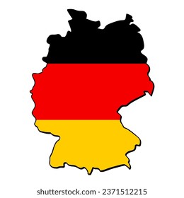 German flag vector illustration, fits the German country map frame, on isolated white background, cool for sticker, emblem, badge
banners, t-shirts, etc.