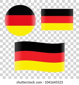 German flag. Vector illustration on a transparent background