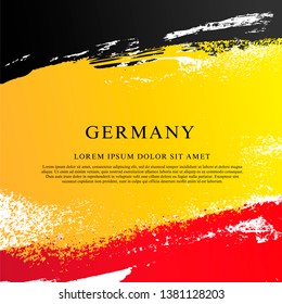 German flag. Vector illustration on white background. Brush strokes drawn by hand. Independence Day. National Unity Day of Germany.