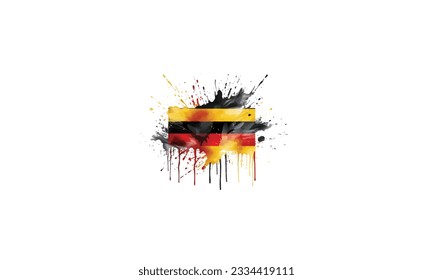 german flag in watercolor splash with support message vector design on white background 