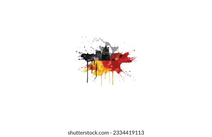 german flag in watercolor splash with support message vector design on white background 