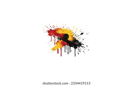 german flag in watercolor splash with support message vector design on white background 