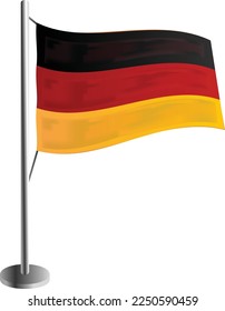 German Flag Waving concept, horizontal tricolour of black, red, and gold vector color icon design, Germanic symbol, Germany culture sign, Deutschland traditions Elements stock illustration 