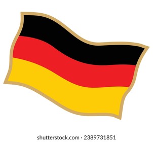 German flag waving on a sky blue background