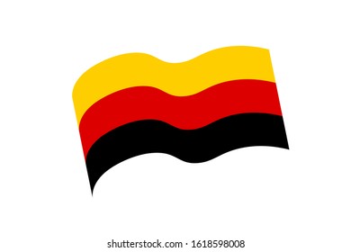 German flag waving, ribbon, vector. Flag of Germany. National Flag of Germany, vector. Tricolor on a white background