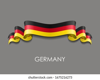German flag wavy ribbon background. Vector illustration.