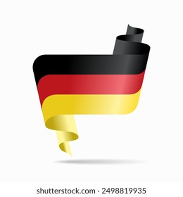 German flag wavy ribbon background. Vector illustration.