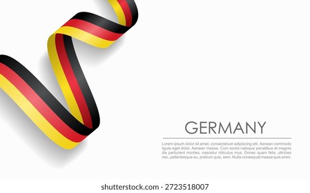 German flag wavy ribbon, symbolizing national pride, ideal for patriotic or cultural design themes. Vector illustration.