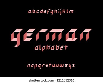 German font. Vector alphabet letters. Typeface design.