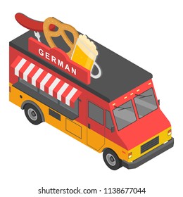 German food truck icon. Isometric of german food truck vector icon for web design isolated on white background