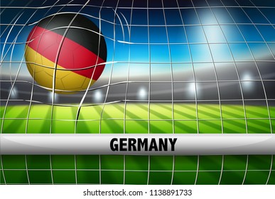 German football flag goal illustration