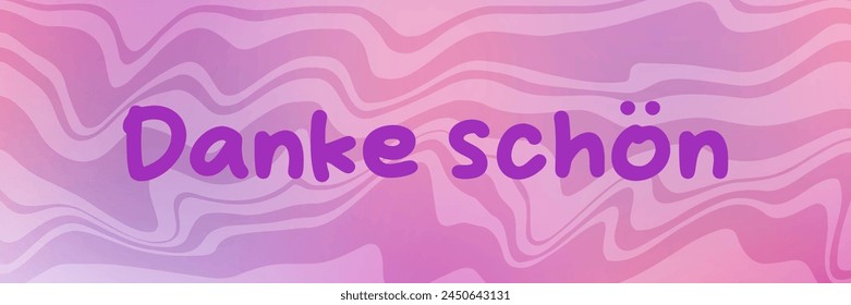 Deutscher Dankeschön-Schriftzug "danke schon", auf Englisch bedeutet "danke". Deutscher Schriftzug auf Y2K-Hintergrund. Vektorillustration