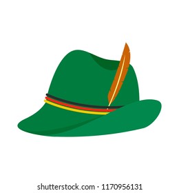 German green hat icon. Flat illustration of german green hat vector icon for web design