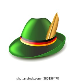 German green hat isolated on white photo-realistic vector illustration