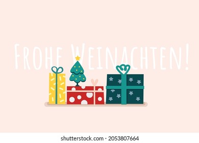 Tarjeta de felicitación alemana Frohe Weinachten o Feliz Navidad