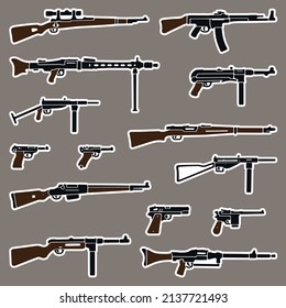 Armas alemanas 2 pegatinas de guerra mundial. 