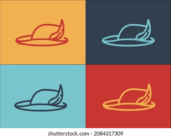 German Hat Logo Template, Simple Flat Icon of german,oktoberfest,traditional