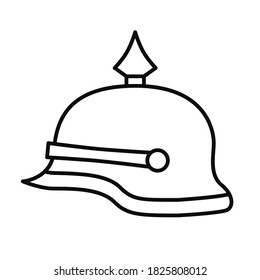 Ilustración vectorial de estilo plano del icono del casco alemán aislado en fondo blanco