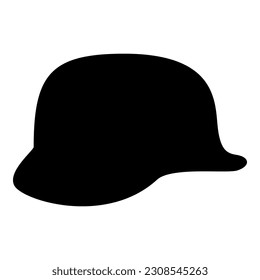 Casco alemán de la Segunda Guerra Mundial 2 stahlhelm ww2 icono color negro ilustración vectorial estilo plano