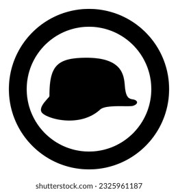 Casco alemán de la Segunda Guerra Mundial 2 stahlhelm ww2 icono en círculo color negro ilustración vectorial estilo de contorno sólido