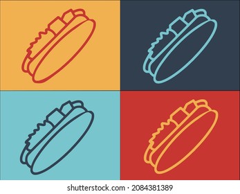 German Hotdog Logo Template, Simple Flat Icon of hotdog,sausage,german