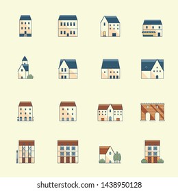 German house design. A vector map of flat houses. - Vector map